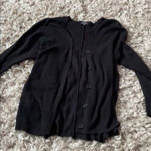 Plain long sleeve black cardigan with buttons